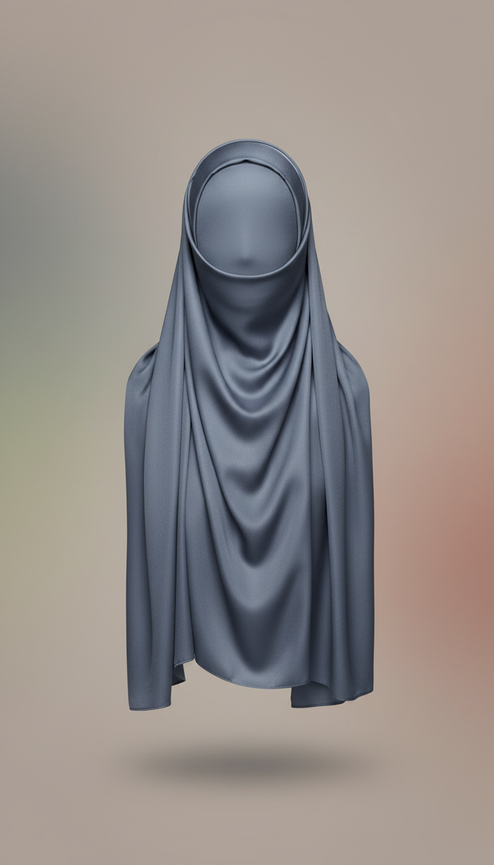Silk Hijab — Slate Blue