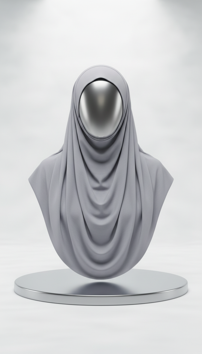 Cool gray hijab demo